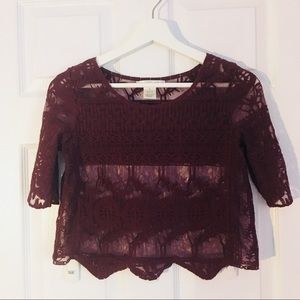 Maroon Lace Top